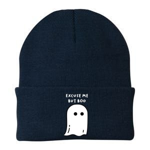 Excuse Me But Boo Cute Ghost Halloween Funny Spooky Season Knit Cap Winter Beanie