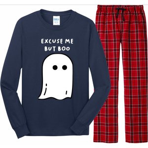 Excuse Me But Boo Cute Ghost Halloween Funny Spooky Season Long Sleeve Pajama Set