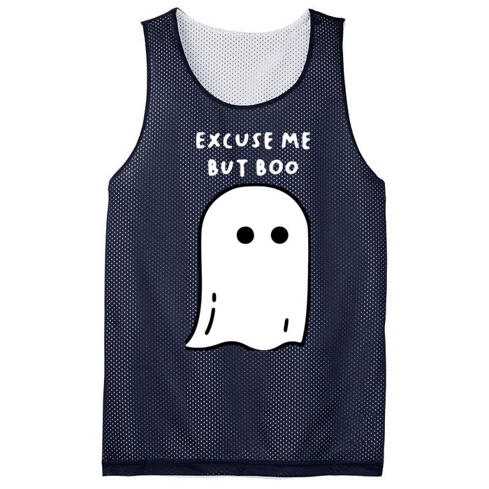 Excuse Me But Boo Cute Ghost Halloween Funny Spooky Season Mesh Reversible Basketball Jersey Tank