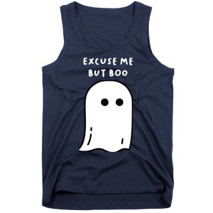 Excuse Me But Boo Cute Ghost Halloween Funny Spooky Season Tank Top