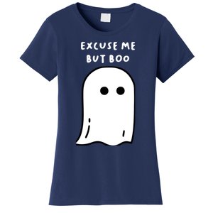 Excuse Me But Boo Cute Ghost Halloween Funny Spooky Season Women's T-Shirt