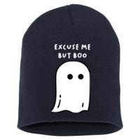 Excuse Me But Boo Cute Ghost Halloween Funny Spooky Season Short Acrylic Beanie