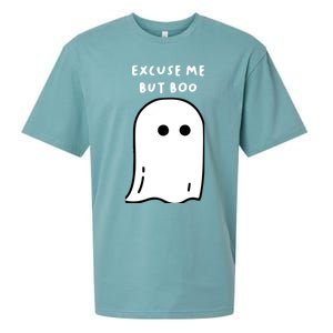 Excuse Me But Boo Cute Ghost Halloween Funny Spooky Season Sueded Cloud Jersey T-Shirt