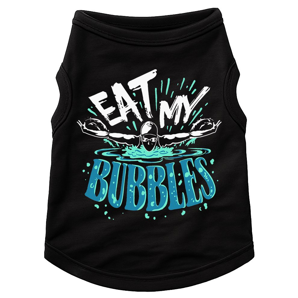 Eat My Bubbles funny swimming gift for swimmer swim team Doggie Tank
