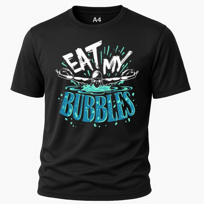 Eat My Bubbles funny swimming gift for swimmer swim team Cooling Performance Crew T-Shirt