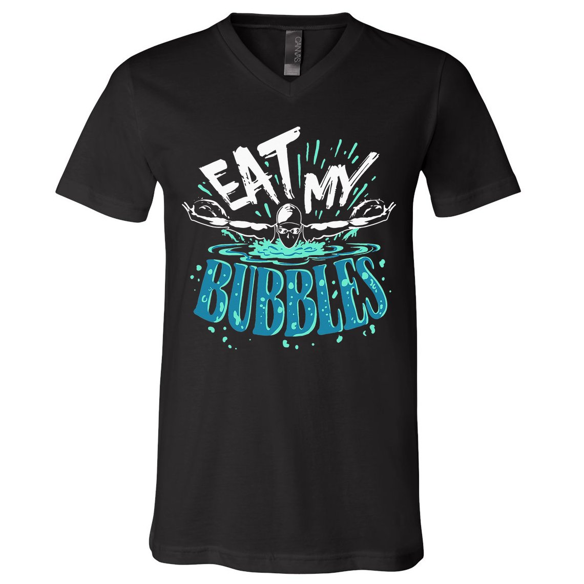 Eat My Bubbles funny swimming gift for swimmer swim team V-Neck T-Shirt