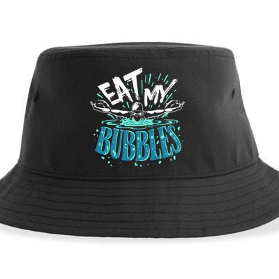 Eat My Bubbles funny swimming gift for swimmer swim team Sustainable Bucket Hat