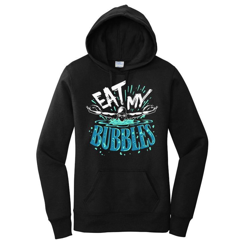 Eat My Bubbles funny swimming gift for swimmer swim team Women's Pullover Hoodie
