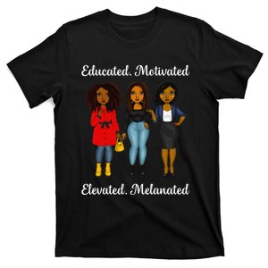 Educated Motivated Black Queen Melanin African American T-Shirt