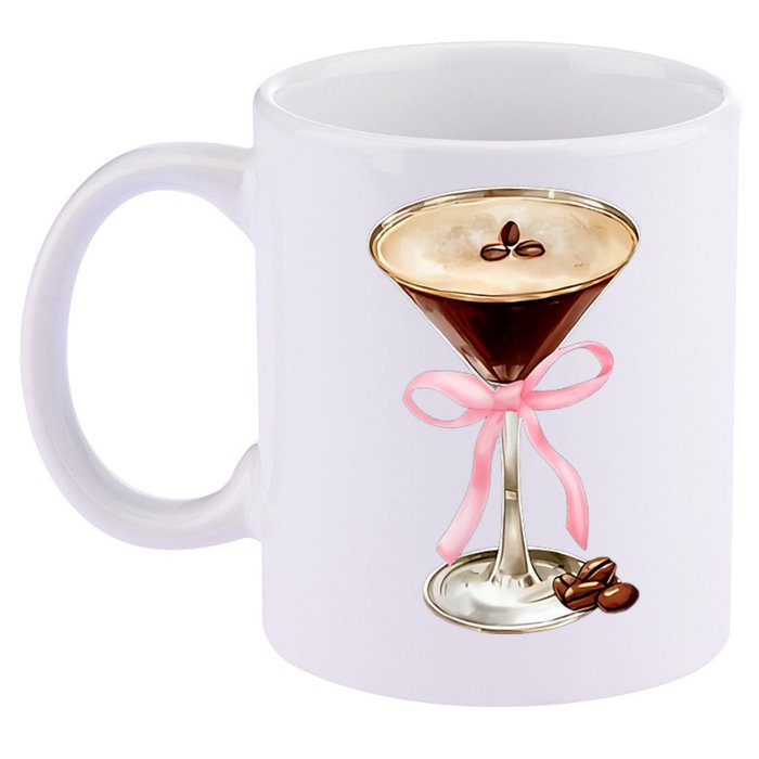 Espresso Martini Bow Graphic 11oz C Handle Ceramic Mug
