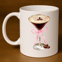 Espresso Martini Bow Graphic 11oz C Handle Ceramic Mug