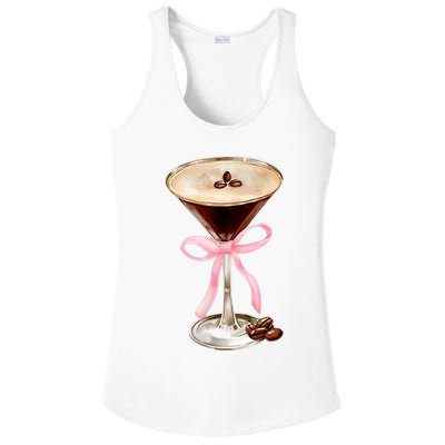 Espresso Martini Bow Graphic Ladies PosiCharge Competitor Racerback Tank