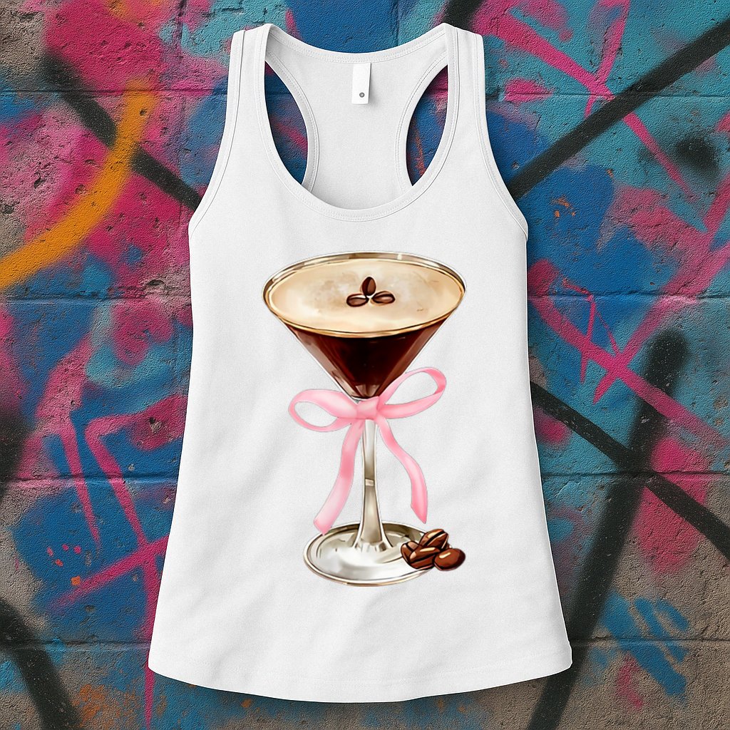 Espresso Martini Bow Graphic Womens Tank Top