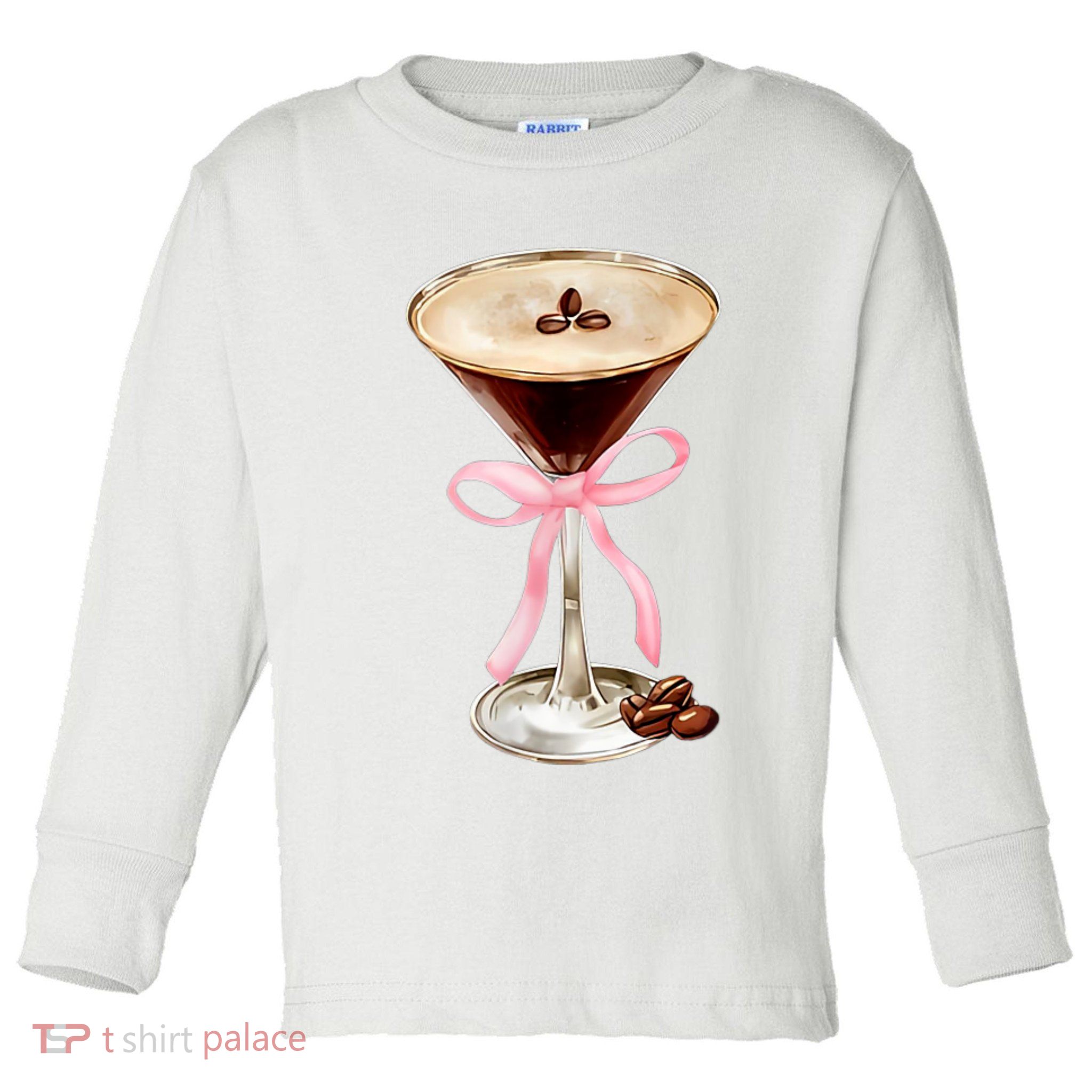 Espresso Martini Bow Graphic Toddler Long Sleeve Shirt