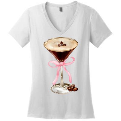 Espresso Martini Bow Graphic Women's V-Neck T-Shirt