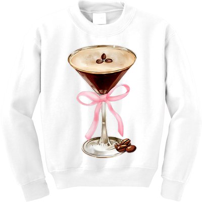 Espresso Martini Bow Graphic Kids Sweatshirt