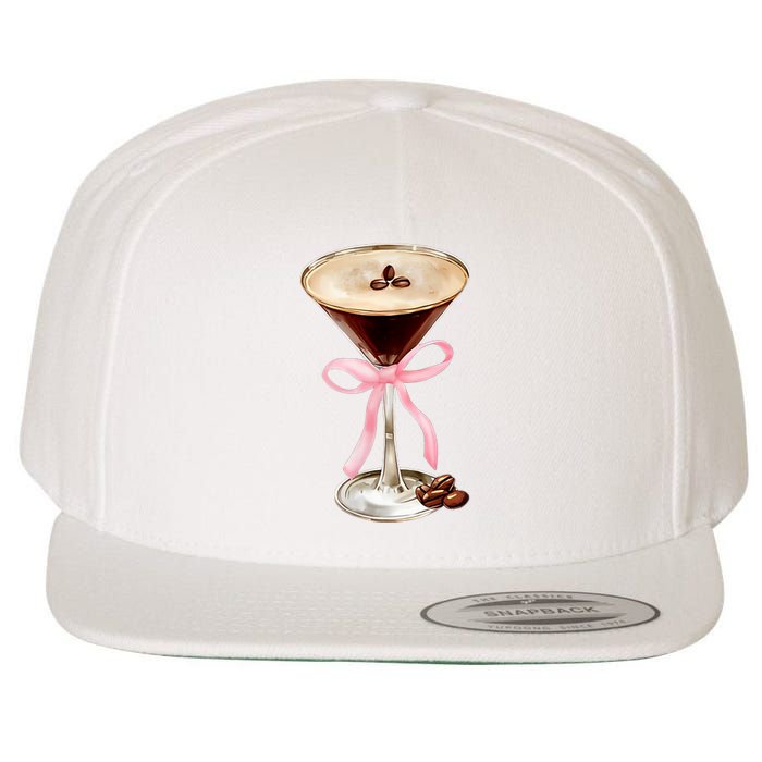 Espresso Martini Bow Graphic Wool Snapback Cap