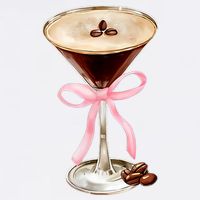 Espresso Martini Bow Graphic Wool Snapback Cap