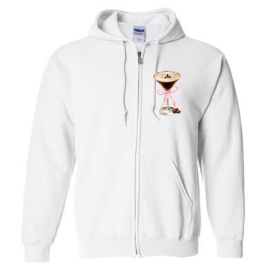 Espresso Martini Bow Graphic Full Zip Hoodie