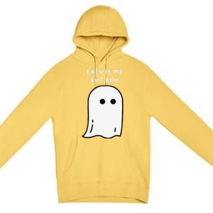 Excuse Me But Boo Cute Ghost Halloween Funny Spooky Season Funny Premium Pullover Hoodie