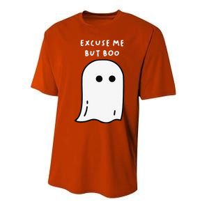 Excuse Me But Boo Cute Ghost Halloween Funny Spooky Season Funny Performance Sprint T-Shirt