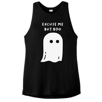 Excuse Me But Boo Cute Ghost Halloween Funny Spooky Season Funny Ladies PosiCharge Tri-Blend Wicking Tank