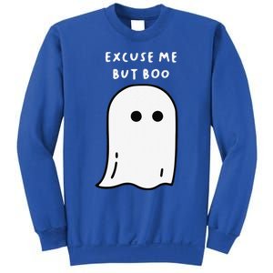 Excuse Me But Boo Cute Ghost Halloween Funny Spooky Season Funny Sweatshirt