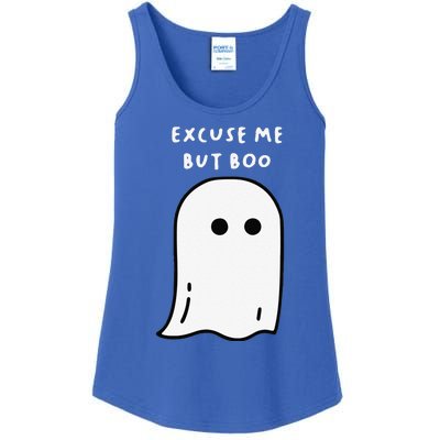 Excuse Me But Boo Cute Ghost Halloween Funny Spooky Season Funny Ladies Essential Tank