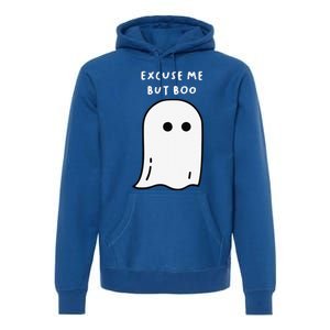 Excuse Me But Boo Cute Ghost Halloween Funny Spooky Season Funny Premium Hoodie