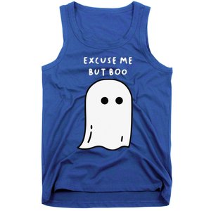 Excuse Me But Boo Cute Ghost Halloween Funny Spooky Season Funny Tank Top