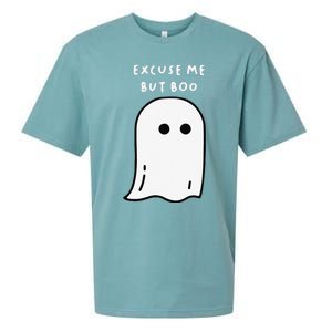 Excuse Me But Boo Cute Ghost Halloween Funny Spooky Season Funny Sueded Cloud Jersey T-Shirt