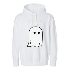 Excuse Me But Boo Cute Ghost Halloween Funny Spooky Season Funny Garment-Dyed Fleece Hoodie