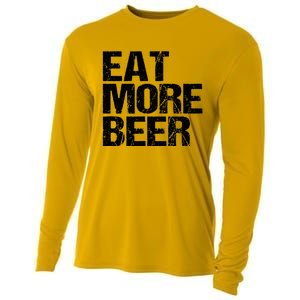 Eat More Beer |Funny Drinking Alcoholic Humor Pun Tee Cooling Performance Long Sleeve Crew