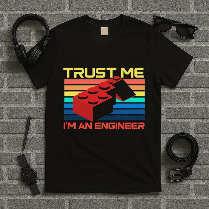 Engineer Master Builder Building Blocks Bricks Bricklayer T-Shirt