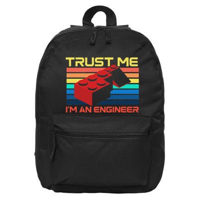 Engineer Master Builder Building Blocks Bricks Bricklayer 16 in Basic Backpack
