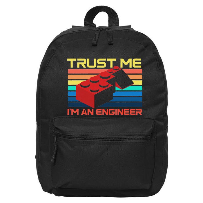 Engineer Master Builder Building Blocks Bricks Bricklayer 16 in Basic Backpack
