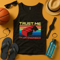 Engineer Master Builder Building Blocks Bricks Bricklayer Tank Top