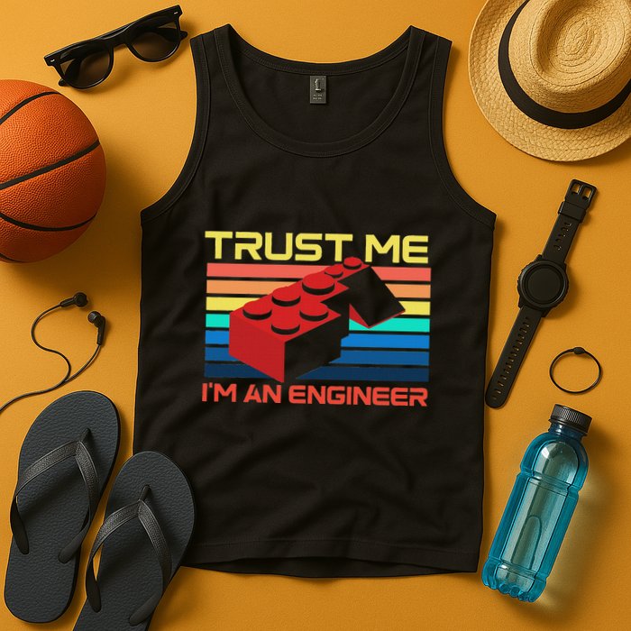 Engineer Master Builder Building Blocks Bricks Bricklayer Tank Top