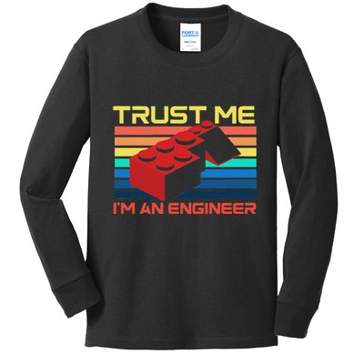 Engineer Master Builder Building Blocks Bricks Bricklayer Kids Long Sleeve Shirt