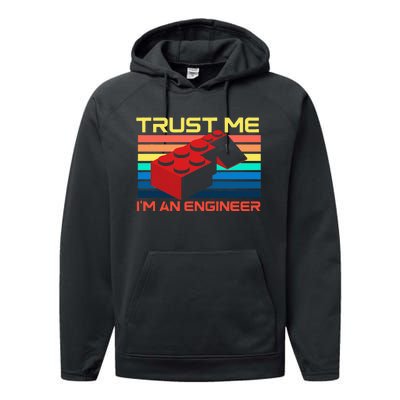 Engineer Master Builder Building Blocks Bricks Bricklayer Performance Fleece Hoodie