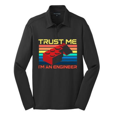 Engineer Master Builder Building Blocks Bricks Bricklayer Silk Touch Performance Long Sleeve Polo