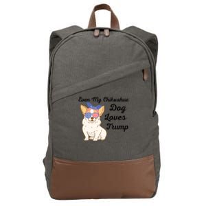 Even My Bulldog Dog Loves Trump The Felon 2024 Us Election Funny Gift Cotton Canvas Backpack