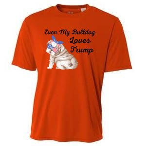 Even My Bulldog Dog Loves Trump The Felon 2024 Us Election Cute Gift Cooling Performance Crew T-Shirt