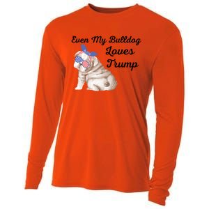 Even My Bulldog Dog Loves Trump The Felon 2024 Us Election Cute Gift Cooling Performance Long Sleeve Crew