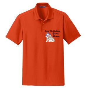 Even My Bulldog Dog Loves Trump The Felon 2024 Us Election Cute Gift Dry Zone Grid Polo