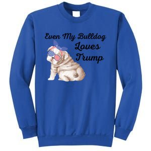 Even My Bulldog Dog Loves Trump The Felon 2024 Us Election Cute Gift Sweatshirt