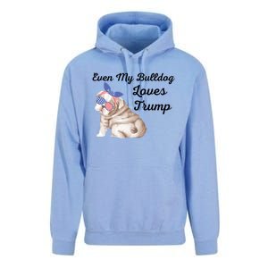 Even My Bulldog Dog Loves Trump The Felon 2024 Us Election Cute Gift Unisex Surf Hoodie