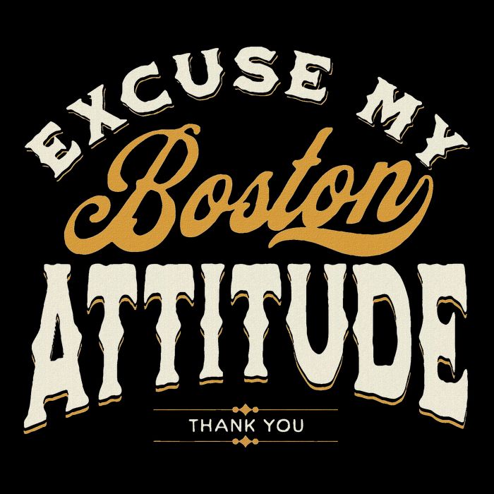 Excuse My Boston Attitude Thank You Stripe Pom Pom Beanie
