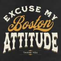 Excuse My Boston Attitude Thank You 7 Panel Mesh Trucker Snapback Hat