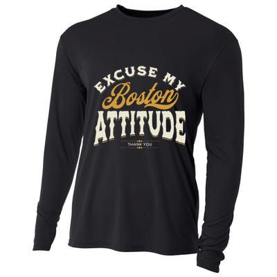 Excuse My Boston Attitude Thank You Cooling Performance Long Sleeve Crew